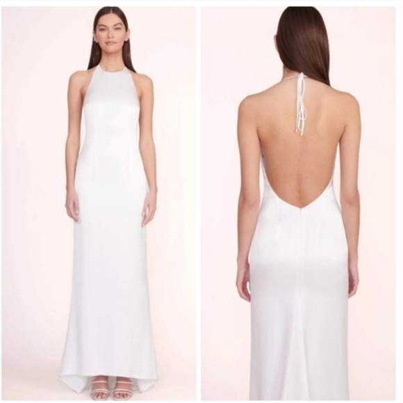 STAUD White Janet Backless Halter Dress | 2 - Picture 6 of 7